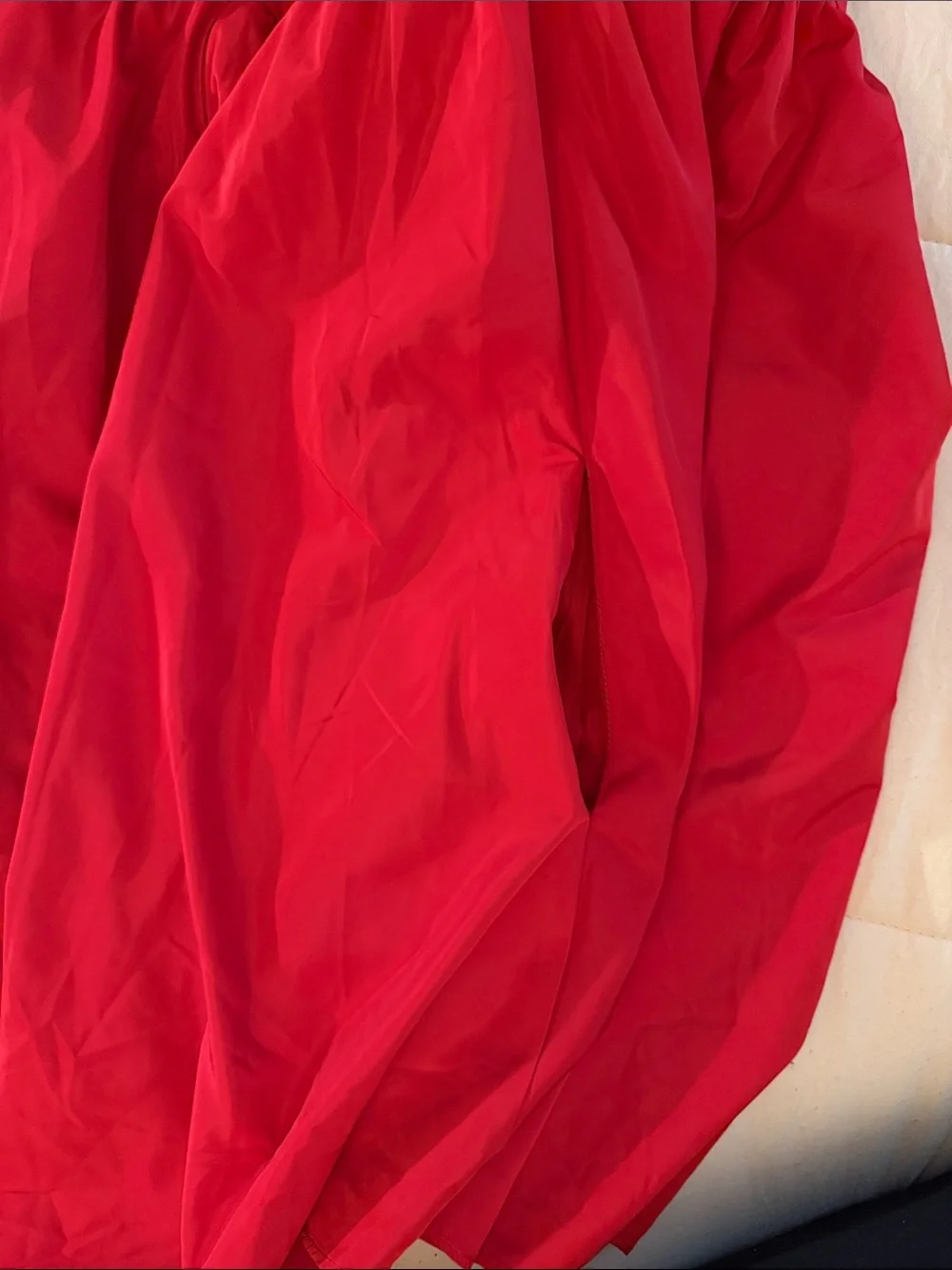 Free People Red Off-Shoulder Puff Sleeve Mini Dress